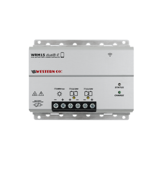 Regolatore Western co WRM15 Dual B 15A mppt x due Batterie app. smartphone
