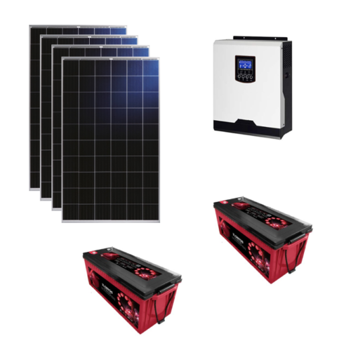 Kit Solare Isola 1120Wp Inverter 220V 1Kw 12V regolatore mppt batteria 400Ah ZENITH Pannelli 280W Policristallini