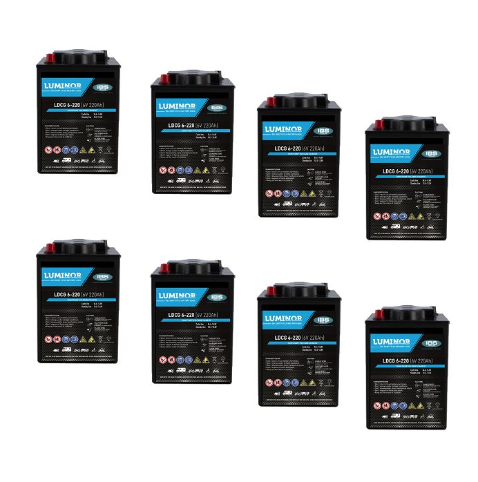 Banco Batteria gel 440Ah 24V LUMINOR LDCG6-220 x uso Fotovoltaico ciclica Banco Batteria gel 440Ah 24V LUMINOR LDCG6-220 x uso Fotovoltaico ciclica