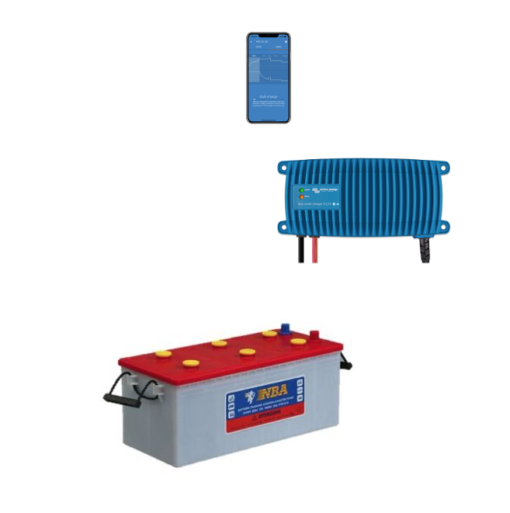 Kit Caricabatterie Victron energy Blue Smart IP67 12V 13A 1 uscita BPC121313006 Batteria Nba 200Ah