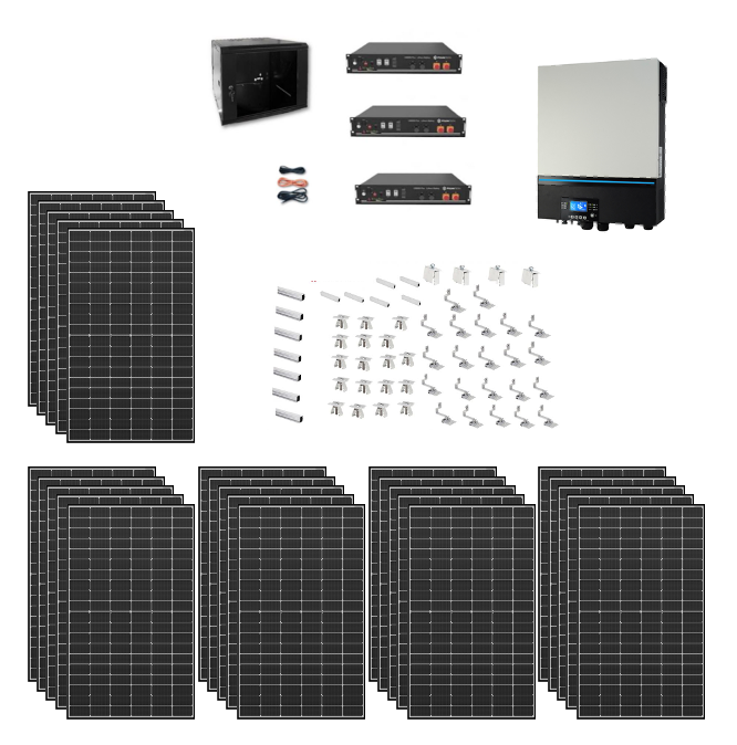 Kit Solare Isola Baita 8kwp Inverter 8KW con regolatore mppt Modulo Monocristallino Italiano 320W batteria Litio Pylontech + staffe Kit Solare Isola Baita 8kwp Inverter 8KW con regolatore mppt Modulo Monocristallino Italiano 320W batteria Litio Pylontech + staffe