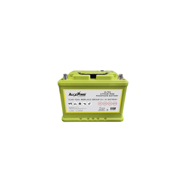 Batteria Solare Lithio litio lifep04 Alcapower 70Ah 12V Ferro Fosfato 12.8V 70Ah per fotovoltaico Batteria Solare Lithio litio lifep04 Alcapower 70Ah 12V Ferro Fosfato 12.8V 70Ah per fotovoltaico