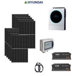 Kit 5Kwp Pannello Solare Hyundai 435Wp Monocristallino mezza cella cell top di gamma + BATTERIE LITIO + Inverter 6000Wh