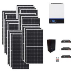 Kit Autoconsumo 11Kwp Pannello Solare LONGI 375Wp Monocristallino Inverter 11Kwh con regolatore + Batteria litio 7,2Kwh