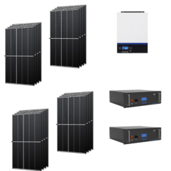 Kit 6,4Kwp Pannello Solare Trina Solar 405Wp Monocristallino Inverter 5,6Kwh con regolatore + Batteria a Condesatori 11Kwh