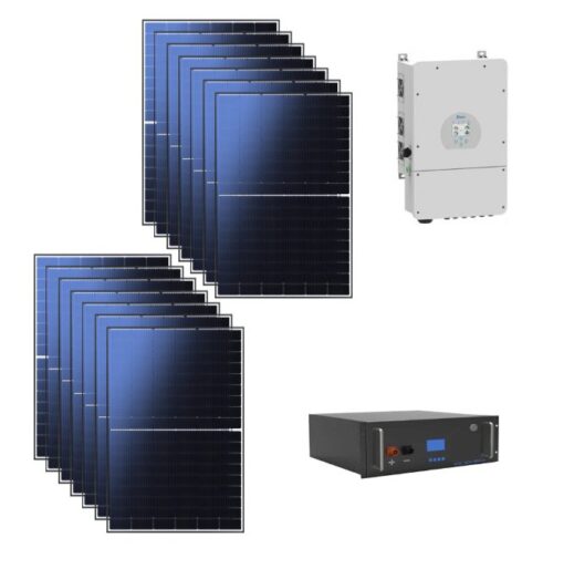 Kit 6,4Kwp Pannello Solare Phono solar 460Wp Monocristallino Inverter 6Kwh con regolatore + Batteria a Condesatori 7,6Kwh