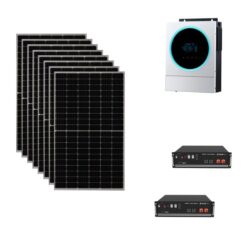 Kit Autoconsumo 4,4Kwp Pannello Solare LONGI 550Wp Monocristallino Inverter 5,6Kwh con regolatore + Batteria litio 7,1Kwh