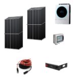 Kit Autoconsumo 3,6Kwp Pannello Solare TRINA 450Wp Monocristallino Inverter 5,6Kwh con regolatore + Batteria litio 4,8Kwh + cavi + quadro di campo