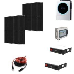 Kit Autoconsumo 6,1Kwp Pannello Solare TRINA 510Wp Monocristallino Inverter 6Kwh con regolatore + Batteria litio 10Kwh + cavi + quadro di campo