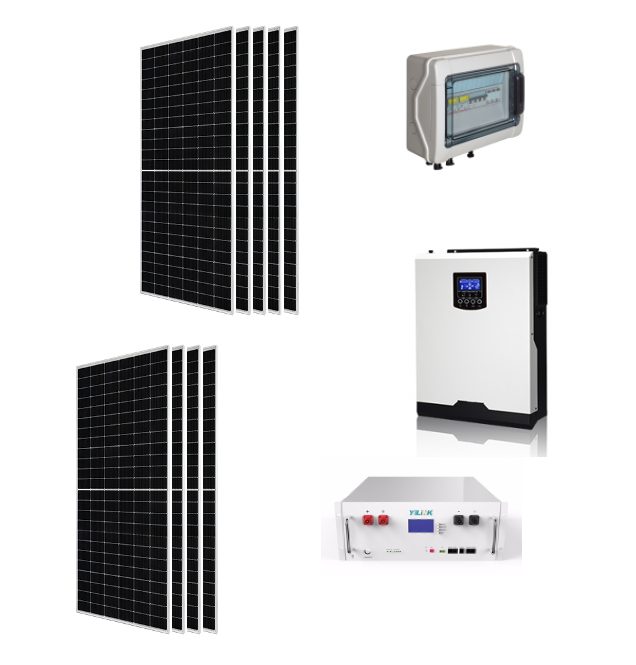 Kit Autoconsumo 4,9Kwp Pannello Solare JA SOLAR 545Wp Monocristallino Inverter 5Kwh con regolatore + Batteria litio 4,8Kwh + Quadro di campo Kit Autoconsumo 4,9Kwp Pannello Solare JA SOLAR 545Wp Monocristallino Inverter 5Kwh con regolatore + Batteria litio 4,8Kwh + Quadro di campo