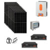 Kit Off grid autoconsumo 6Kwp Pannello Solare Longi Solar 500Wp Monocristallino di gamma Inverter 6Kwh con regolatore + Batteria litio Pylontech us5000 5KWh + QUADRO