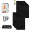 Kit Off grid autoconsumo 5,8Kwp Pannello Solare Solar fabrik 410Wp Monocristallino Bifacciale Inverter 6Kwh con regolatore + Batteria litio Pylontech us5000 5KWh + QUADRO