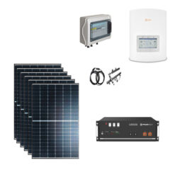 KIT Ibrido Solare 3Kwp Moduli LONGI 500Wp Inverter SOLIS MONOFASE + batteria Pylontech 5KWh Litio CEI021 + QUADRO + staffe tetto