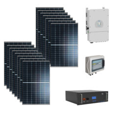 KIT Ibrido Solare 6Kwp Moduli LONGI 415Wp Inverter DEYE MONOFASE + batteria Condensatori 7,6KWh + Wallbox 7,4Kw auto elettrica + QUADRO DI CAMPO