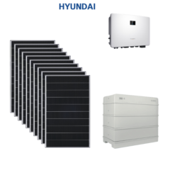 KIT ON GRID Ibrido Solare 4,4Kwp Moduli HYUNDAI 440Wp Inverter Sungrow 3KWh 1F 2MPPT MONOFASE + batteria HV Litio 9,6kWh Litio CEI021