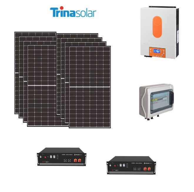 Kit Off grid autoconsumo 3Kwp Pannello Solare Trina Solar VERTEX 425Wp Monocristallino Inverter 5Kwh con regolatore 2 ingressi + Batteria litio Pylontech 10KWh Kit Off grid autoconsumo 3Kwp Pannello Solare Trina Solar VERTEX 425Wp Monocristallino Inverter 5Kwh con regolatore 2 ingressi + Batteria litio Pylontech 10KWh