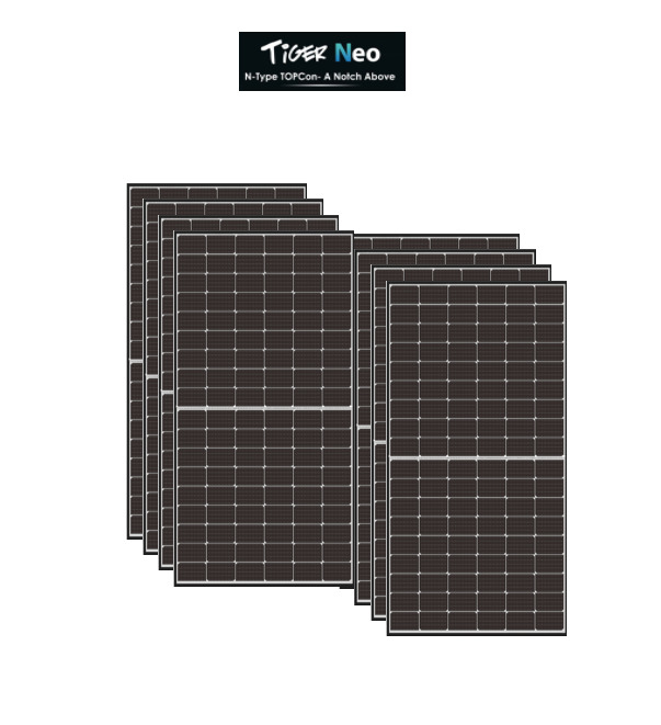 Kit 3,7Kwp Pannello Solare Jinko tiger NEO 470Wp Monocristallino JKM470N-60HL4-V half cell top di gamma Kit 3,7Kwp Pannello Solare Jinko tiger NEO 470Wp Monocristallino JKM470N-60HL4-V half cell top di gamma