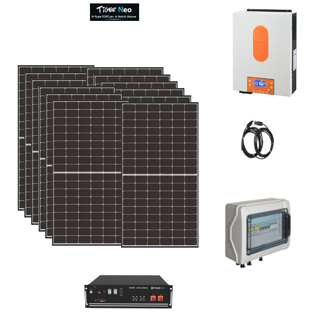 Kit Off grid autoconsumo 5,7Kwp Pannello Solare Jinko Tiger NEO 475Wp Monocristallino Inverter 6Kwh con regolatore + Batteria litio Pylontech 10Kwh Kit Off grid autoconsumo 5,7Kwp Pannello Solare Jinko Tiger NEO 475Wp Monocristallino Inverter 6Kwh con regolatore + Batteria litio Pylontech 10Kwh