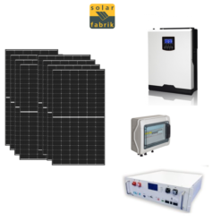 Kit Off grid autoconsumo 3,2Kwp Pannello Solare Solar fabrik 410Wp Monocristallino Inverter 6Kwh con regolatore + Batteria litio 5KWh