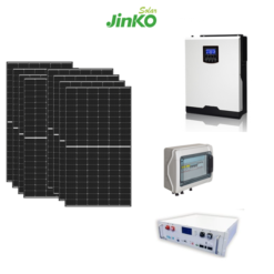 Kit Off grid autoconsumo 3Kwp Pannello Solare Jinko Tiger NEO 420Wp Monocristallino Inverter 6Kwh con regolatore + Batteria litio Yilink 5KWh