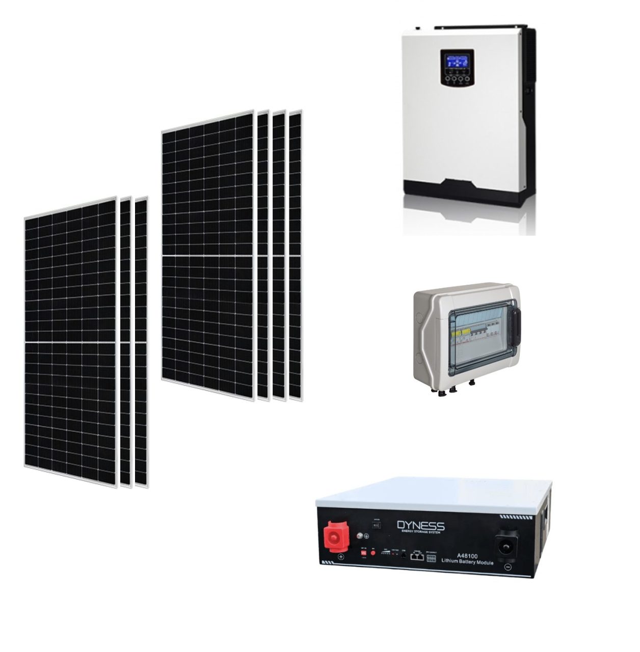 Kit Off grid autoconsumo 3Kwp Pannello Solare Jinko Tiger NEO 440Wp Monocristallino Inverter 6Kwh con regolatore + Batteria litio Dyness 5KWh Kit Off grid autoconsumo 3Kwp Pannello Solare Jinko Tiger NEO 440Wp Monocristallino Inverter 6Kwh con regolatore + Batteria litio Dyness 5KWh