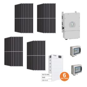 Kit OFF/ON GRID CEI021 Autoconsumo TRIFASE 24,6Kwp Pannello Solare TRINA SOLAR 685Wp Bifacciale Inverter 20Kwh DEYE con regolatore + Batteria litio 30Kwh 600Ah