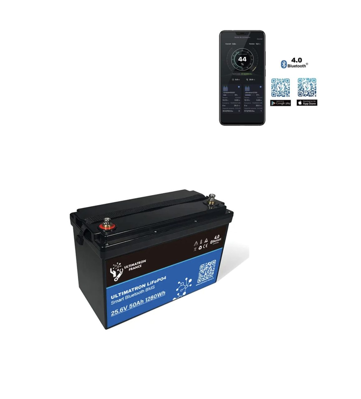 Screenshot 2025 01 20 alle 09.59.55 Batteria al litio 24V Ultimatron 25,6V 50Ah 1280Wh LiFePO4 Smart BMS con Bluetooth integrato per fotovoltaico top di gamma made in Europa Ryan Energia