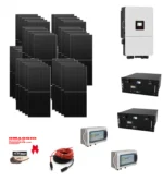 Kit Off/on Grid Trifase 20Kwp Pannello Solare Tongwei 500W Monocristallino BIFACCIALE + BATTERIE LITIO 20Kwh 400Ah + Inverter 20KWh + OMAGGIO
