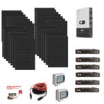 Kit 14,4Kwp MONOFASE Autoconsumo Pannello Solare HYUNDAI 450WP HiT-H450CE-BF Monocristallino bifacciale Inverter 12Kwh con regolatore 2 MPPT luxpower + Batteria litio 14,4Kwh