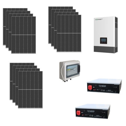 Kit Off grid autoconsumo 5,5Kwp Pannello Solare TRINA SOLAR 455Wp Monocristallino Inverter 6Kwh regolatore 2 ingressi + Batteria litio 200Ah 10Kwh Dyness - immagine 5