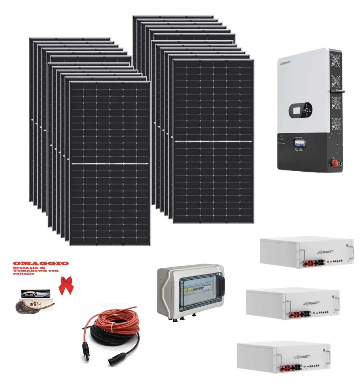 Screenshot 2025 07 10 alle 16.37.21 Kit Off grid autoconsumo 11,8Kwp Pannello Solare JINKO SOLAR 490Wp TIGER NEO Monocristallino Inverter 12Kwh regolatore 2 ingressi + Batteria litio 300Ah 15Kwh Luxpower Ryan Energia