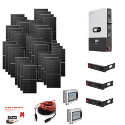 Kit Off grid autoconsumo 17,7Kwp Pannello Solare JINKO SOLAR 490Wp TIGER NEO Monocristallino Inverter 12Kwh regolatore 2 ingressi + Batteria litio 300Ah 15Kwh DYNESS