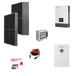 Kit Off grid Baita no rete autoconsumo 3Kwp Pannello Solare JINKO SOLAR 490Wp TIGER NEO Monocristallino Inverter 6Kwh regolatore 2 ingressi + Batteria litio 100Ah 5Kwh Luxpower