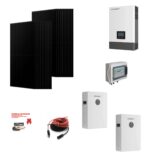 Kit Off grid autoconsumo 7,8Kwp Pannello Solare AIKO Neostar 1S 435Wp FULL BLACK Monocristallino Inverter 6Kwh regolatore 2 ingressi + Batteria litio 200Ah 10Kwh LUXPOWER