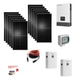 Kit Off grid autoconsumo 8,6Kwp Pannello Solare TONGWEI Solar 720Wp Monocristallino Bifacciale Inverter 6Kwh regolatore 2 ingressi + Batteria litio 200Ah 10Kwh LUXPOWER