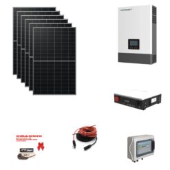 Kit 3,4Kwp MONOFASE Autoconsumo Pannello Solare LONGI 485WP MONOFACCIALE LR7-54HVH-485M X10 Monocristallino bifacciale Inverter Luxpower SNA6000 6Kwh con regolatore 2 MPPT luxpower + Batteria litio 5Kwh + OMAGGIO