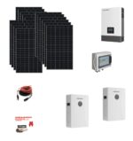 Kit Off grid MONOFASE autoconsumo 9KWp Pannello Solare DMEGC 500Wp DM500M10RT-B60HBT Monocristallino Bifacciale Inverter 6KWh regolatore 2 ingressi + Batteria litio 200Ah 10Kwh LUXPOWER