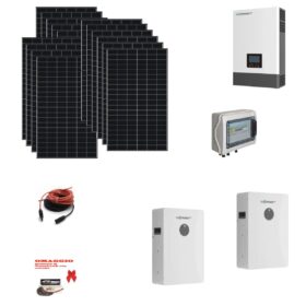 Kit Off grid MONOFASE autoconsumo 9KWp Pannello Solare DMEGC 500Wp DM500M10RT-B60HBT Monocristallino Bifacciale Inverter 6KWh regolatore 2 ingressi + Batteria litio 200Ah 10Kwh LUXPOWER