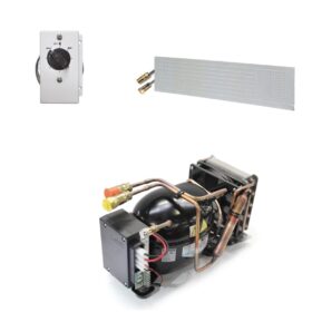 Kit refrigerazione FREEZER vitifrigo 100lt compressore ND50 12/24V 220V Evaporatore a piastra PT14 con giunti rapidi e termostato made in italy