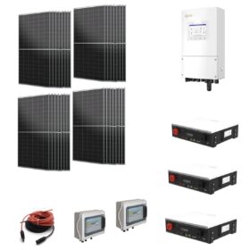 Kit OFF GRID / ON GRID CEI021 Autoconsumo 12,2Kwp Pannello Solare AIKO A470 MAH54DW 470Wp Inverter SOLIS 8Kwh con regolatore + Batteria litio 15Kwh