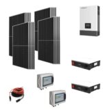 Kit OFF GRID/ ON GRID Autoconsumo 8Kwp Pannello Solare HYUNDAI 500Wp Inverter 6Kwh LUXPOWER con regolatore + Batteria litio 10Kwh + QUADRO BYPASS RETE ISOLA