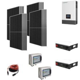 Kit OFF GRID/ ON GRID Autoconsumo 8Kwp Pannello Solare HYUNDAI 500Wp Inverter 6Kwh LUXPOWER con regolatore + Batteria litio 10Kwh + QUADRO BYPASS RETE ISOLA