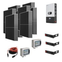 Kit OFF GRID/ ON GRID Autoconsumo 15Kwp Pannello Solare HYUNDAI 500Wp Inverter 12Kwh LUXPOWER con regolatore  + Batteria litio 15Kwh + QUADRO BYPASS RETE ISOLA