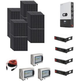 Kit 18Kwp Pannello Solare QCELLS 500Wp Q.TRON S-G3R.12+/BFG 500WP Monocristallino bifacciale Inverter 12Kwh con regolatore 2 MPPT 4 ingressi luxpower + Batteria litio 20Kwh QUADRO BYPASS