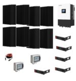 Kit OFF/ON GRID TRIFASE 18,6Kwp Pannello Solare AIKO NEOSTAR 3P 490Wp A490 MCE54DW Monocristallino BLACK FRAME Inverter 12Kwh con regolatore 3 MPPT 6 ingressi luxpower + Batteria litio 25Kwh
