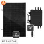 Kit 880Wp Autoconsumo Balcone competo di pannello solare 440W + micro inverter 800W e staffe - immagine 3