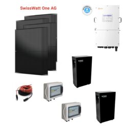 Kit Off/ON grid CEI021 autoconsumo TRIFASE 11,7Kwp Pannello Solare SwissWatt One AG BACK CONTACT 490W bifacciale Monocristallino Classe Resistenza grandine 5 Inverter 8Kwh regolatore 2 ingressi + Batteria litio 200A