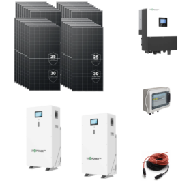 Kit OFF / ON GRID TRIFASE 24Kwp Pannello Solare DMEGC INFINITY RT 515W FR/BK Monocristallino Inverter 20Kwh con regolatore 3 MPPT ingressi luxpower + Batteria litio 32Kwh